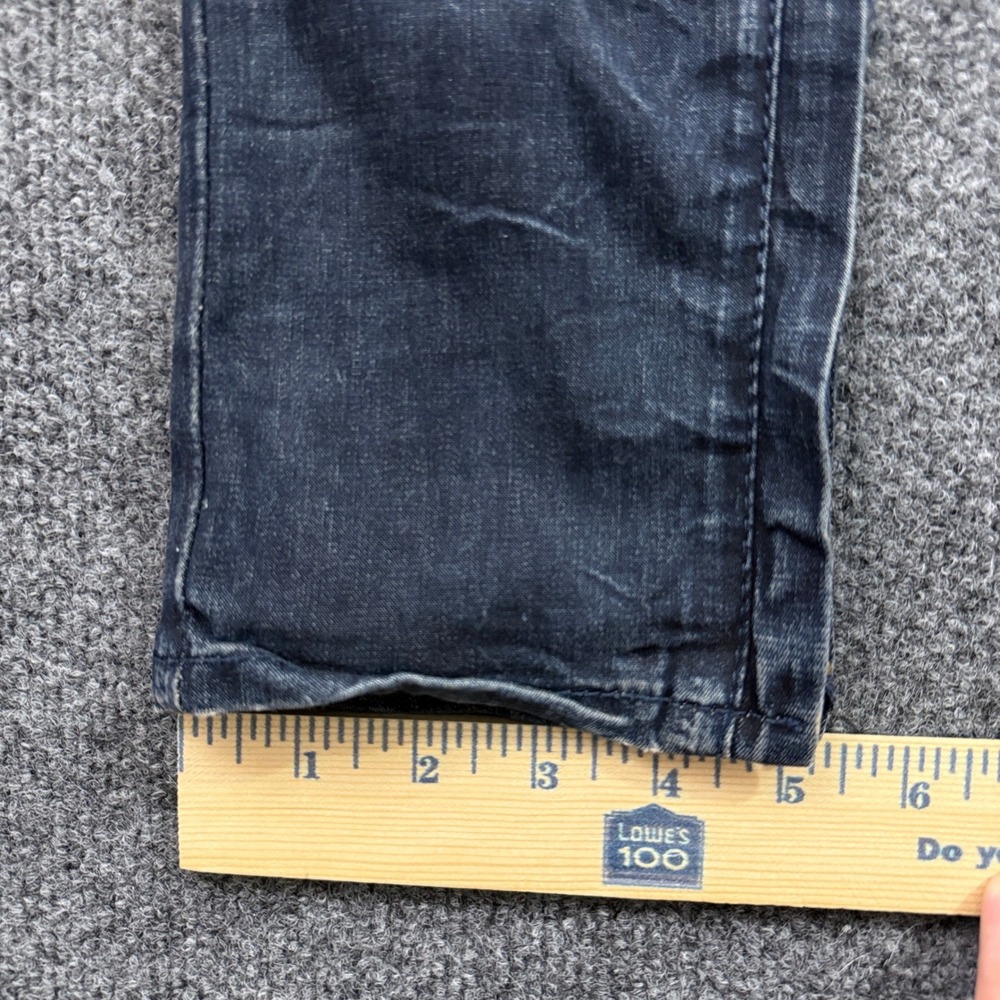 Affliction Raquel Moto Jeans Womens 28 Blue Distressed Ribbed Ankle Zip 111SK084 - Picture 12 of 15